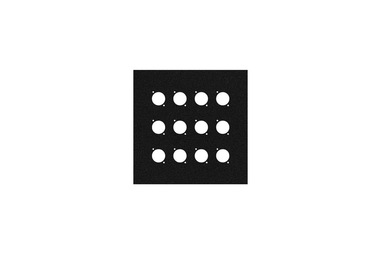 Elite Core EC-PNL-8-12D 8-inch Square Flat Metal Wall Panel with 12 D-Series Punch-Outs