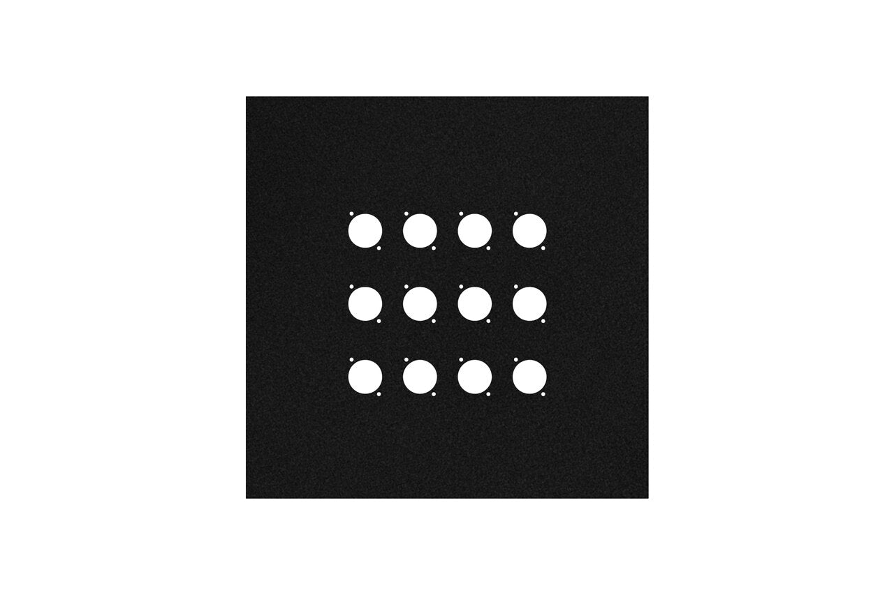 Elite Core EC-PNL-11-12D 11-inch Square Flat Metal Wall Panel with 12 D-Series Punch-Outs