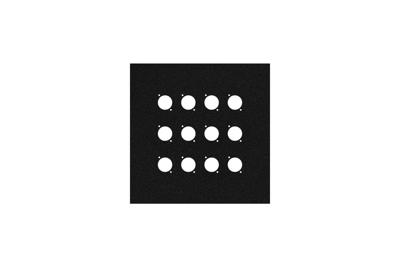 Elite Core EC-PNL-9-12D 9-inch Square Flat Metal Wall Panel with 12 D-Series Punch-Outs