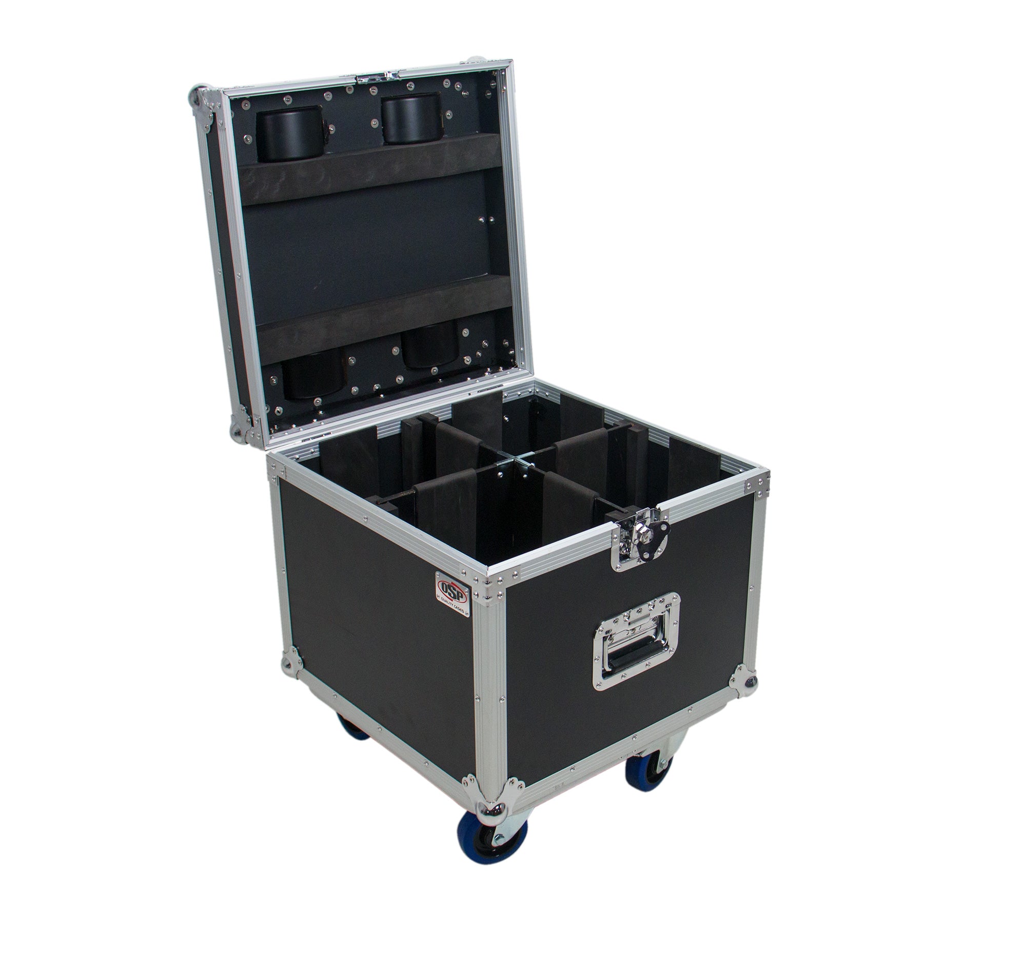 OSP PAR-CASE-4C Universal ATA Flight Case for 4 LED PAR CANS * Upgraded with Casters & Caster Cups *