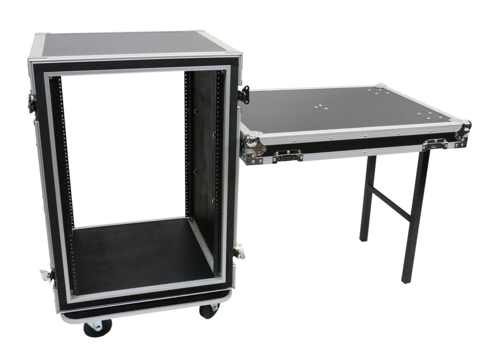 OSP SC16U-20SL 16 Space ATA Amp Rack w/Casters and Attached Utility Table