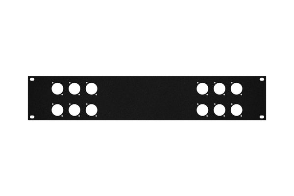 Elite Core RP2U-6X6 Rack Panel with 2 Groups of 6 D-Series Punch-Outs, 2U