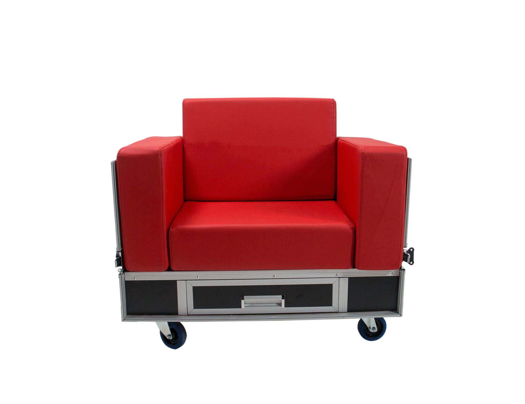 OSP ATA-GR-SET1-RED Green Room Furniture Set  - Black with Red Cushions