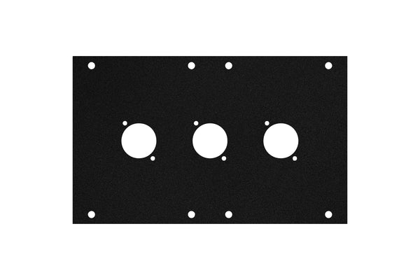 Elite Core ACE-PNL120-3D Black Metal Panel for Full Stage Pocket with 3 D-Series Punch-Outs