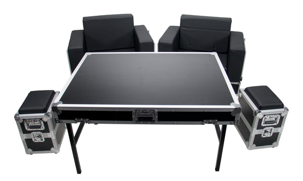 OSP ATA-GR-SET1-BLK Green Room Furniture Set  - Black with Black Cushions