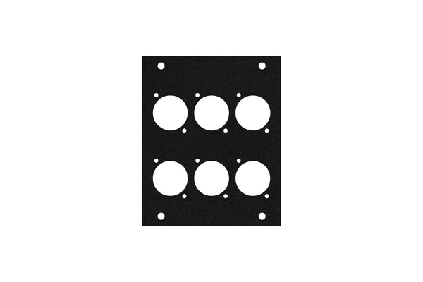 Elite Core ACE-PNL100-6D Black Metal Panel for Half Stage Pocket with 6 D-Series Punch-Outs