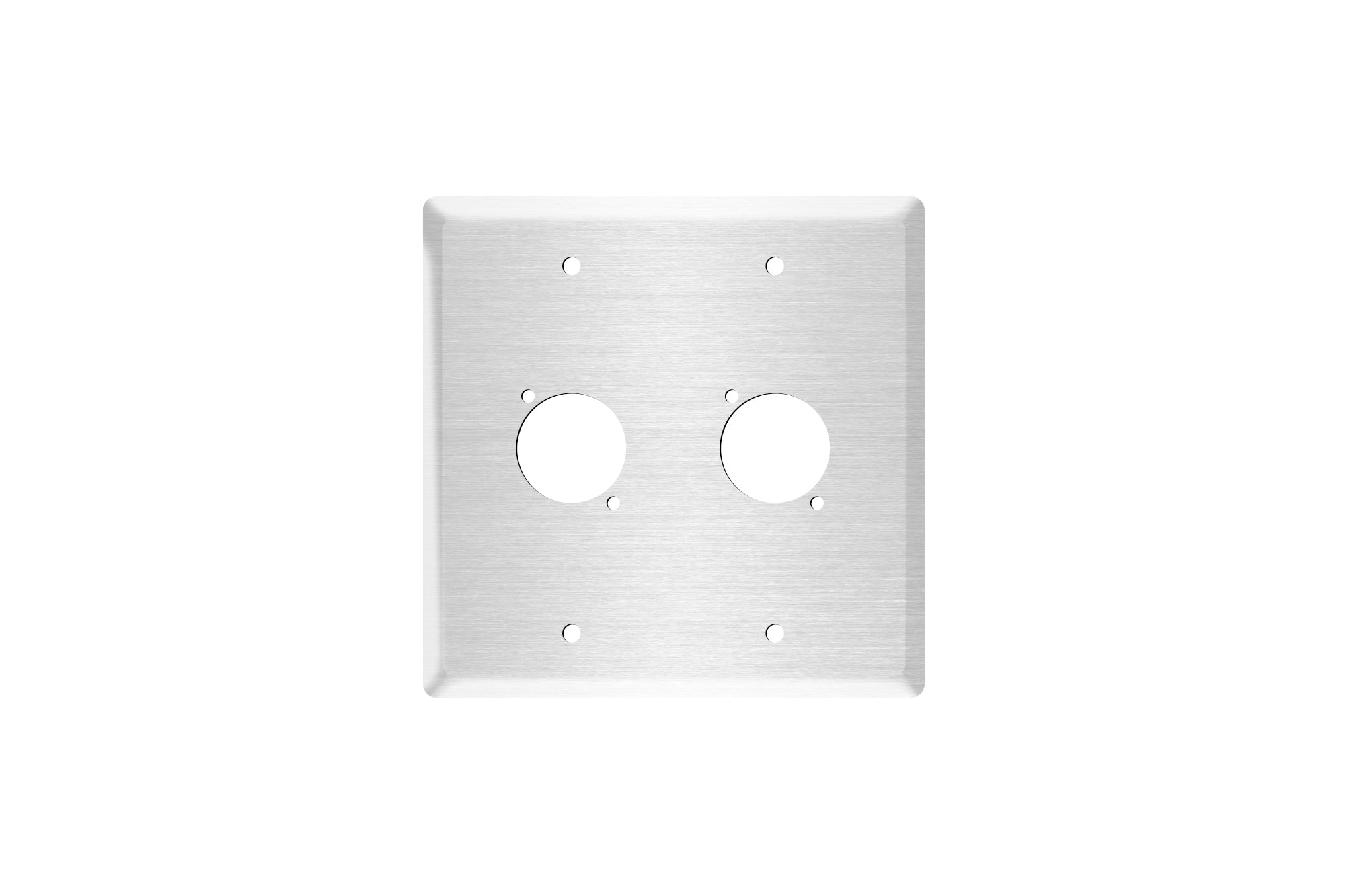 OSP Q-2-BLANK Double Gang Stainless Wall Plate with 2 Series "D" Holes
