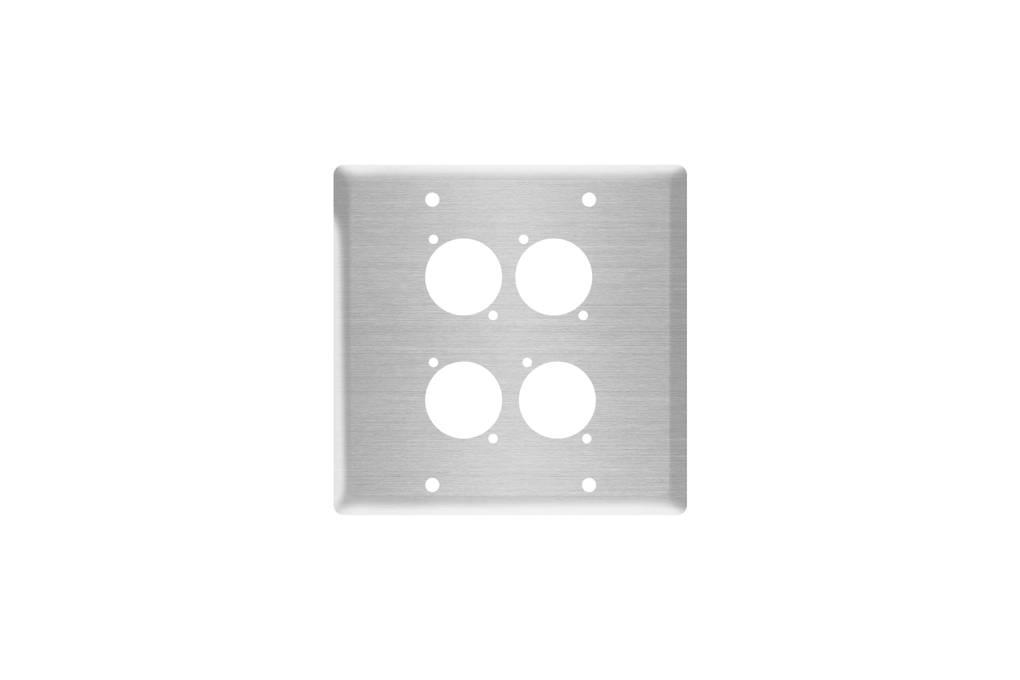 OSP Q-4-BLANK Double Gang Quad Stainless Wall Plate with 4 Series "D" Holes