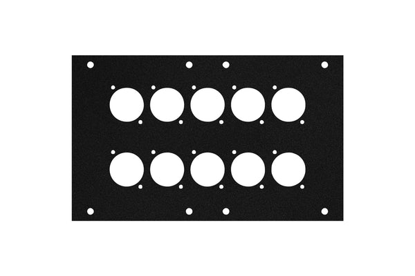 Elite Core ACE-PNL120-10D Black Metal Panel for Full Stage Pocket with 10 D-Series Punch-Outs