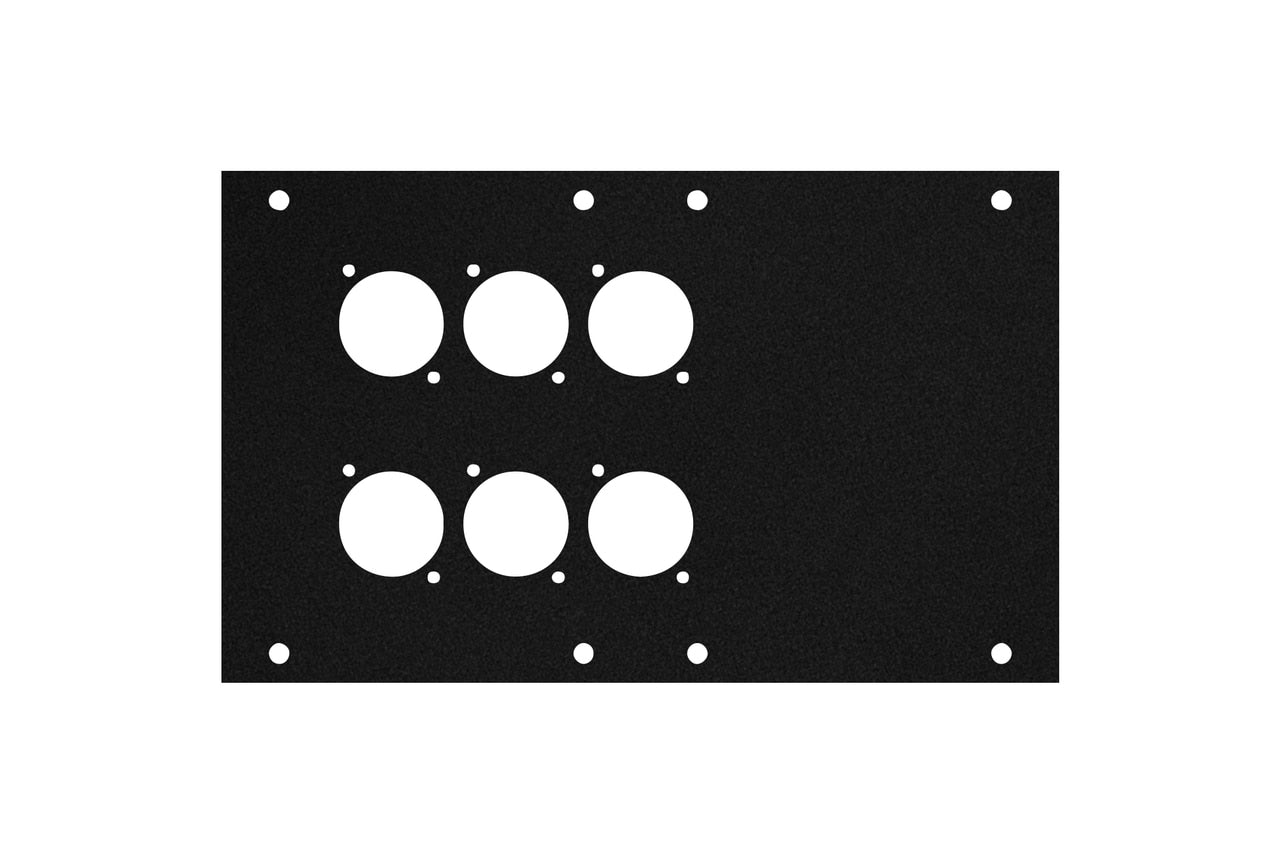 Elite Core ACE-PNL120-6D Black Metal Panel for Full Stage Pocket with 6 D-Series Punch-Outs