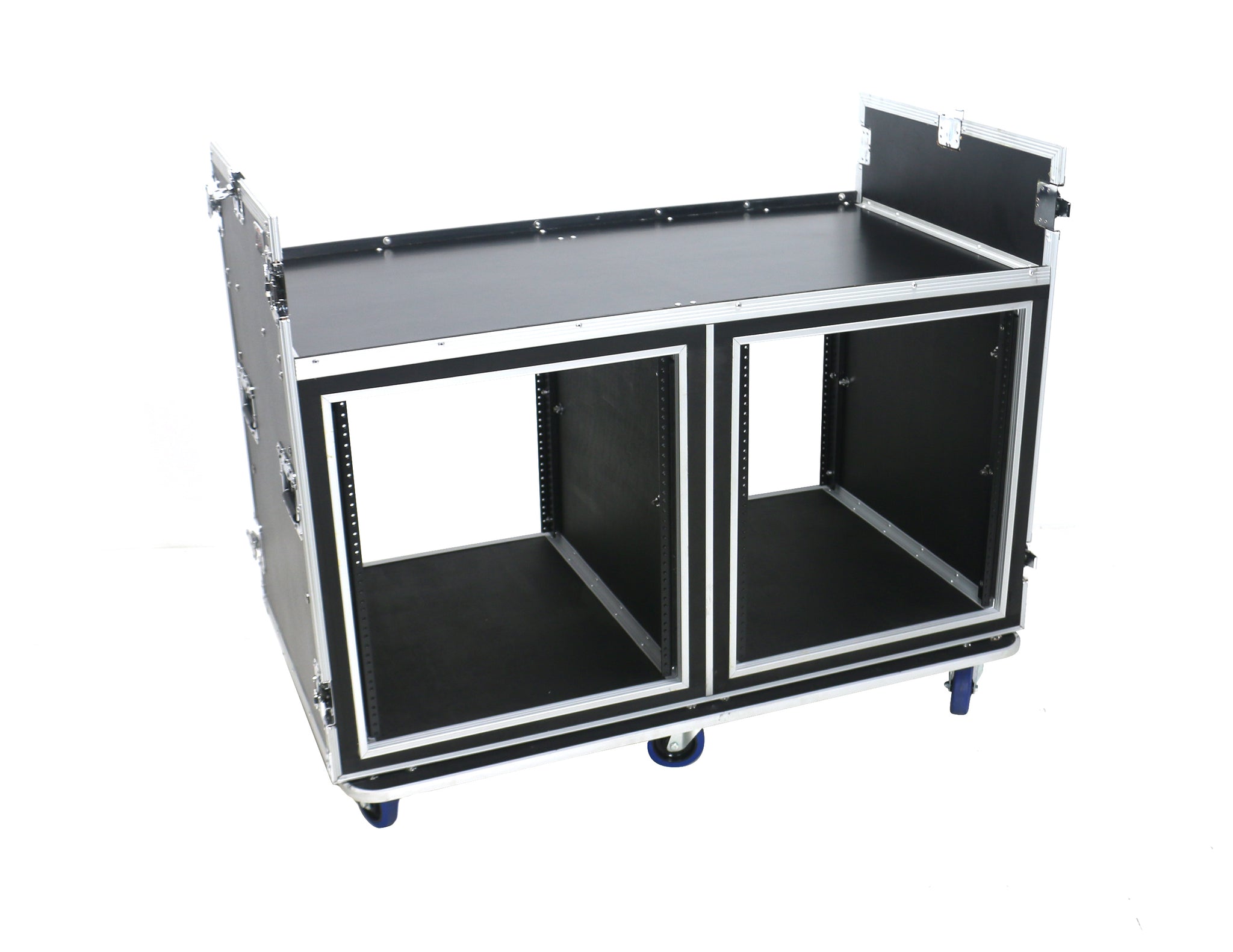OSP ATA-FOH-2SL  Deluxe Front of House System w/dual 12U-Racks & Standing Lid Tables