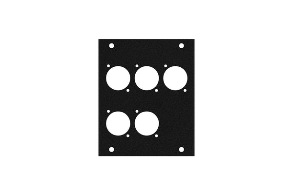 Elite Core ACE-PNL100-5D Black Metal Panel for Half Stage Pocket with 5 D-Series Punch-Outs