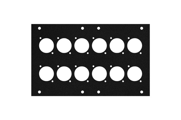 Elite Core ACE-PNL120-12D Black Metal Panel for Full Stage Pocket with 12 D-Series Punch-Outs