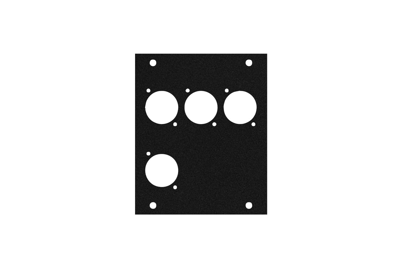 Elite Core ACE-PNL100-4D Black Metal Panel for Half Stage Pocket with 4 D-Series Punch-Outs