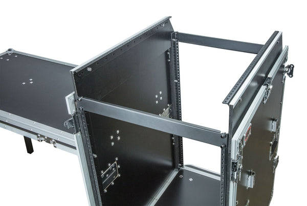 OSP MC14U-16SL 16 Space ATA Mixer/Amp Rack for High-Back Mixing Consoles, 14-Space Rack Depth with Attached Standing Lid Table