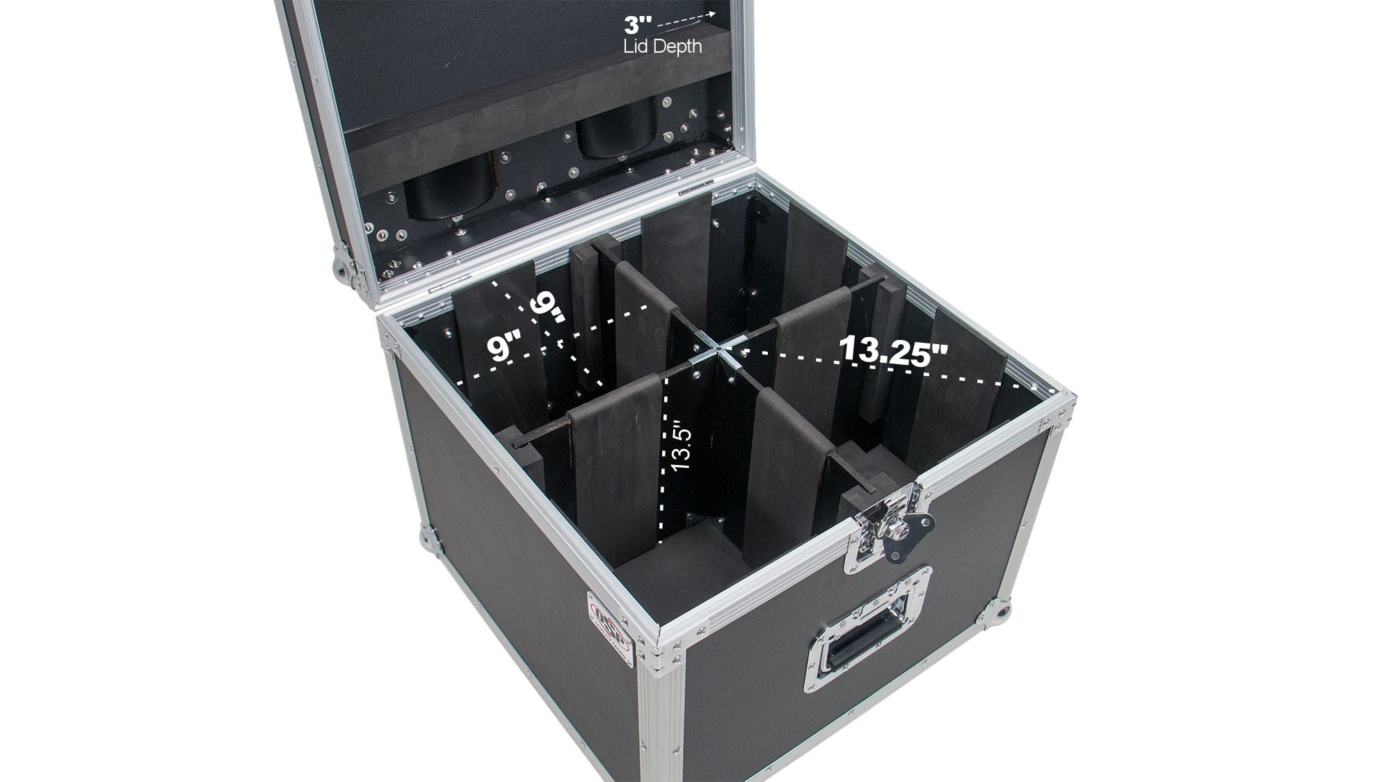 OSP PAR-CASE-4C Universal ATA Flight Case for 4 LED PAR CANS * Upgraded with Casters & Caster Cups *